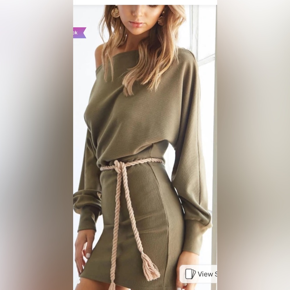 Forever 21 Olive‎ Regular Fit A Line Dress
